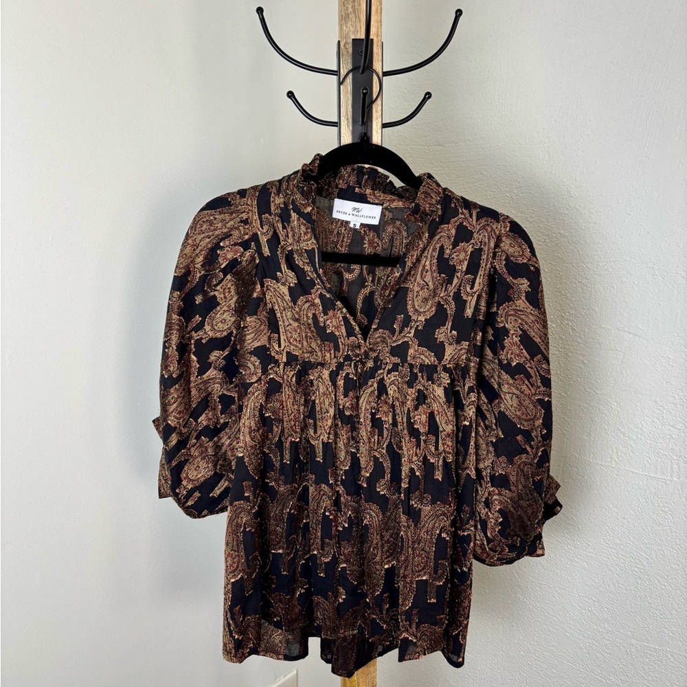 RARE: Never a Wallflower Paisley Blouse | Puff-Sleeve Top | Victorian Inspired